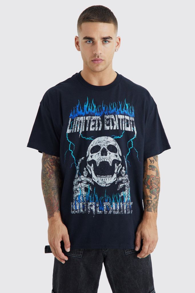 Men's Limited Edition Skull Graphic T-Shirt - Black - S, Black