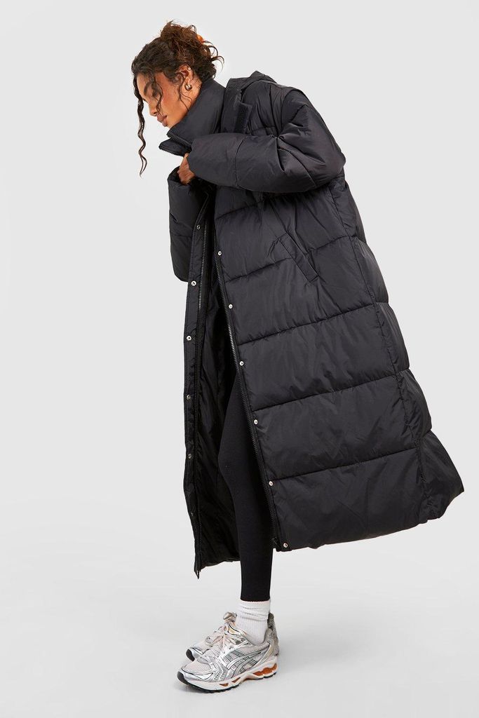 Womens Tall 2 In 1 Detachable Oversized Puffer Jacket - Black - 6, Black
