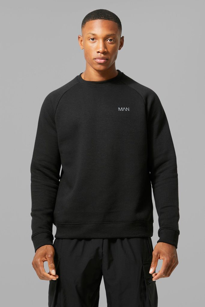 Men's Man Active Gym Basic Sweatshirt - Black - L, Black