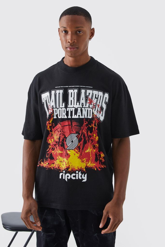 Men's Portland Trail Blazers Nba License T Shirt - Black - S, Black