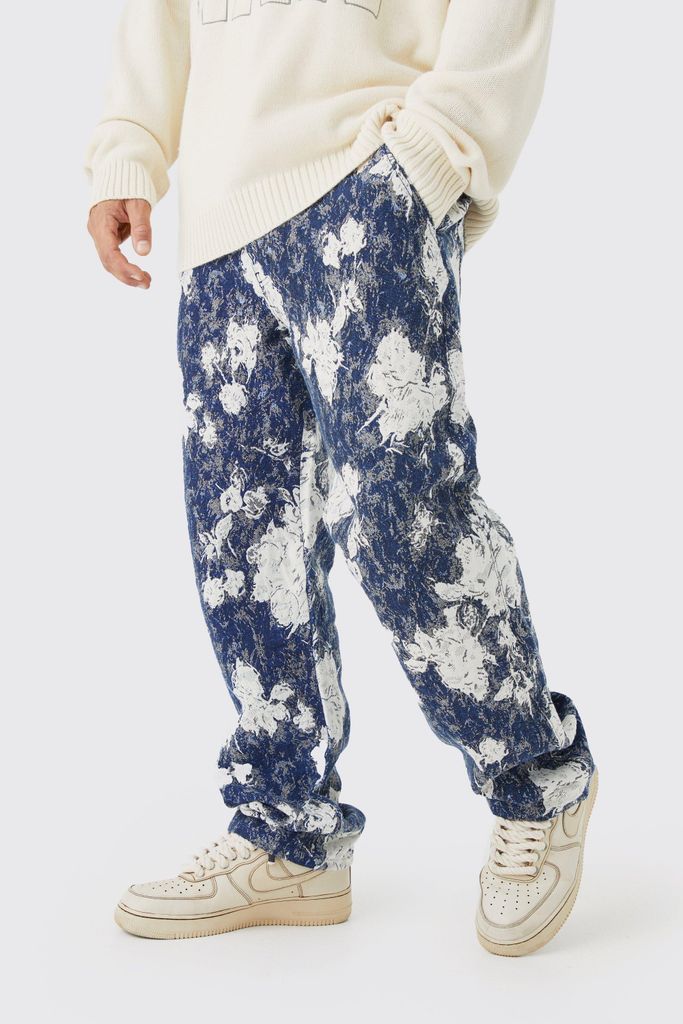 Men's Relaxed Fit Tapestry Trouser - Blue - 28, Blue