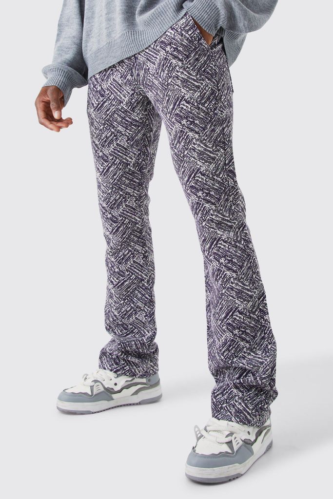 Men's Slim Flare Tapestry Trouser - Purple - 28, Purple