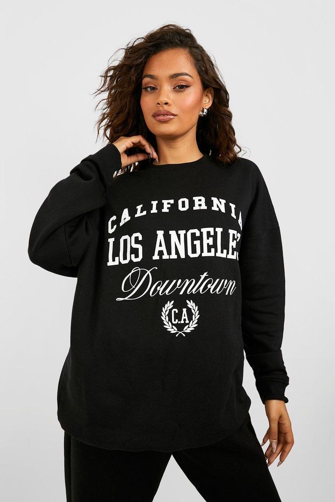 Womens Los Angeles Slogan Sweatshirt - Black - S, Black
