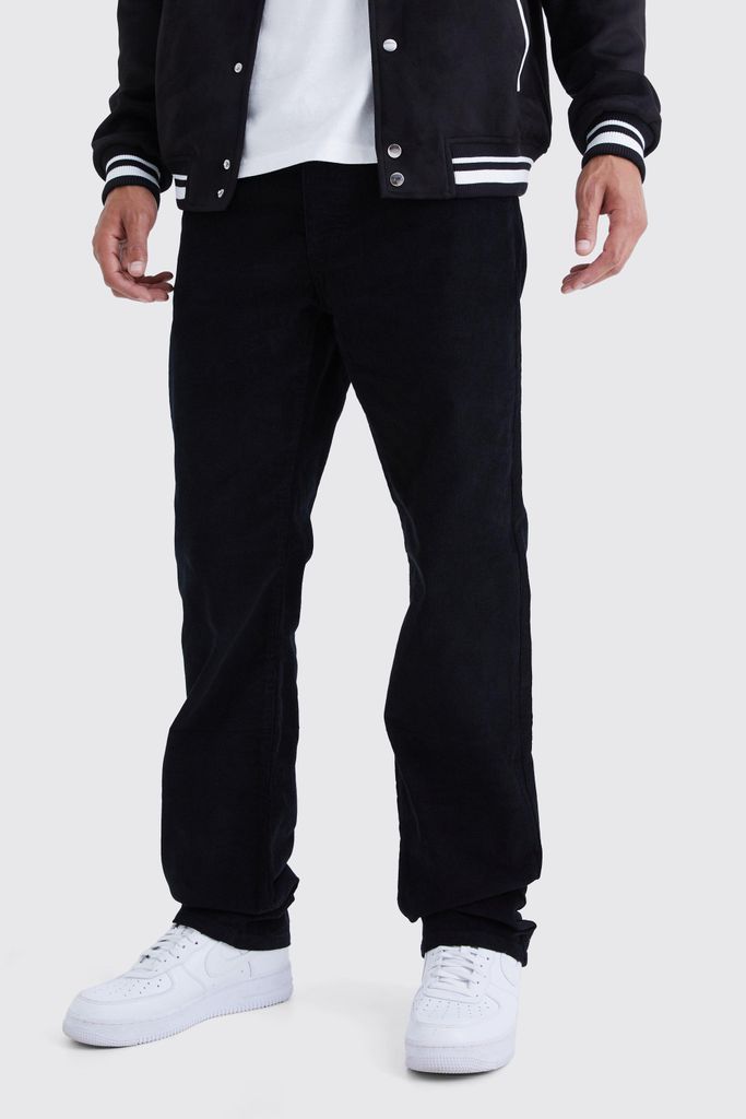 Men's Tall Fixed Waist Relaxed Cord Trouser - Black - 30, Black