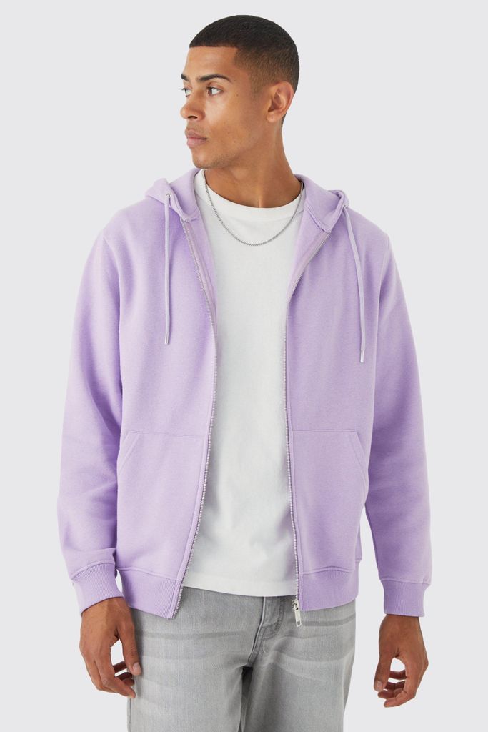 Men's Core Zip Through Hoodie - Purple - S, Purple
