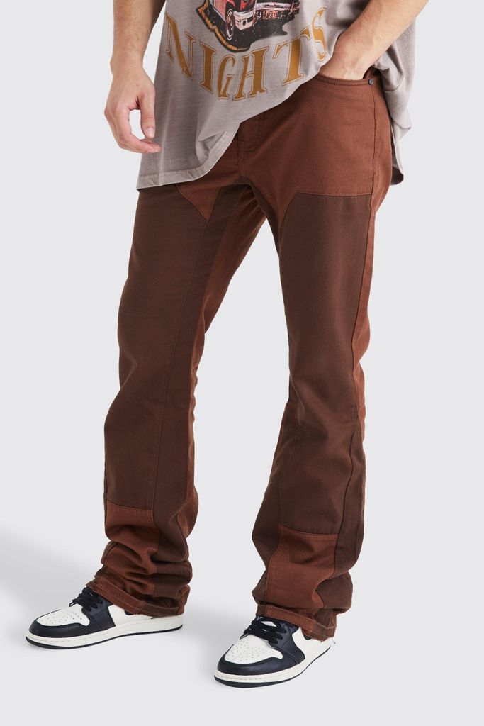 Men's Tall Slim Rigid Flare Overdye Carpenter Jeans - Brown - 30, Brown