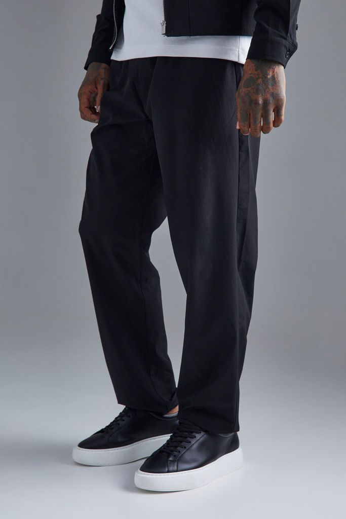 Men's Technical Stretch Straight Trouser - Black - S, Black