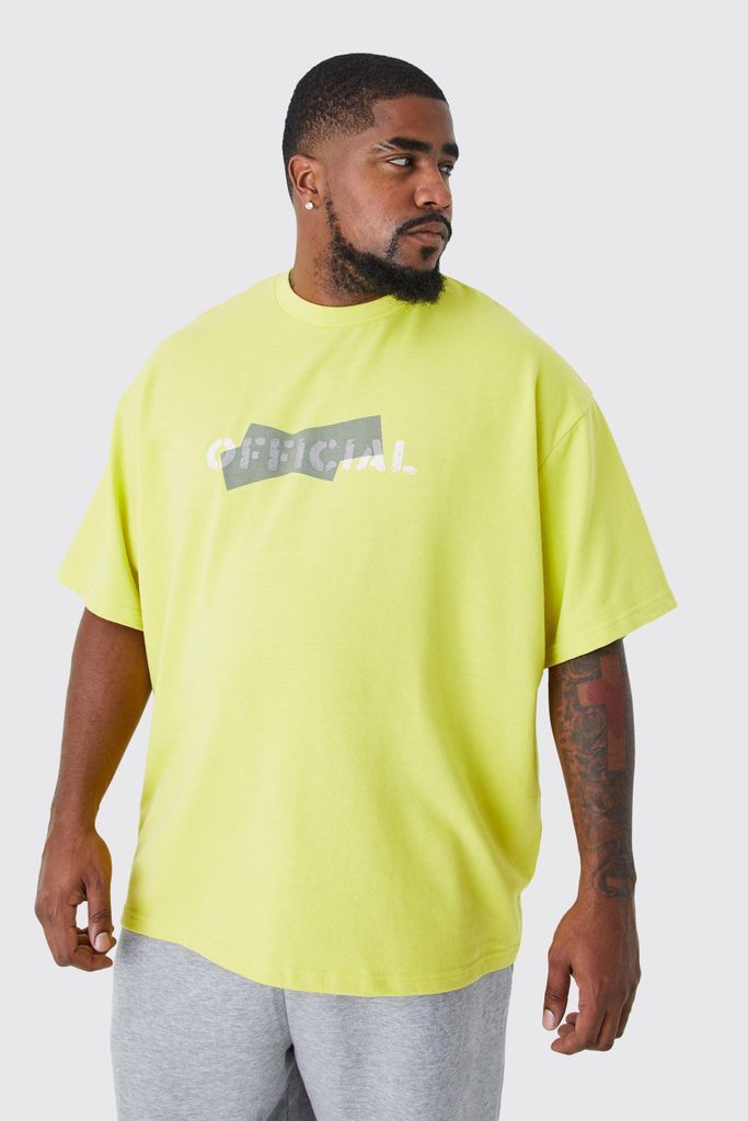 Men's Plus Oversized Loopback Official T-Shirt - Yellow - Xxxl, Yellow