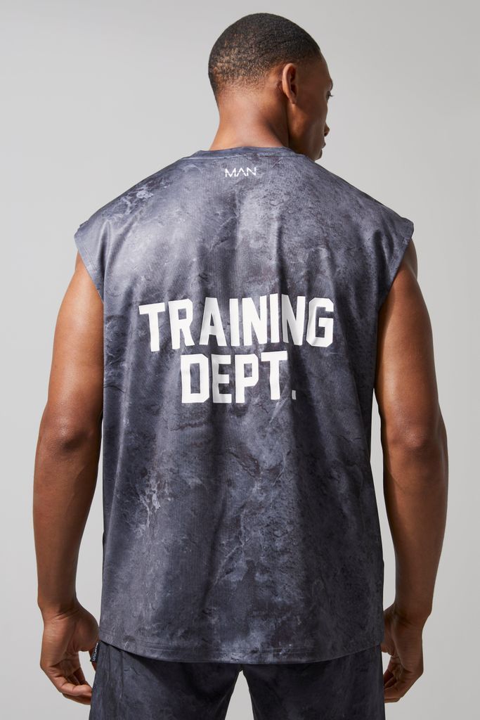 Men's Man Active Training Dept Oversized Camo Performance Vest - Black - S, Black