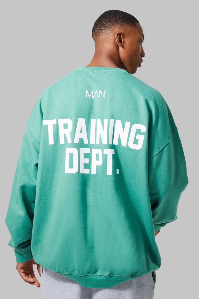 Men's Man Active Oversized Training Dept Sweatshirt - Green - S, Green