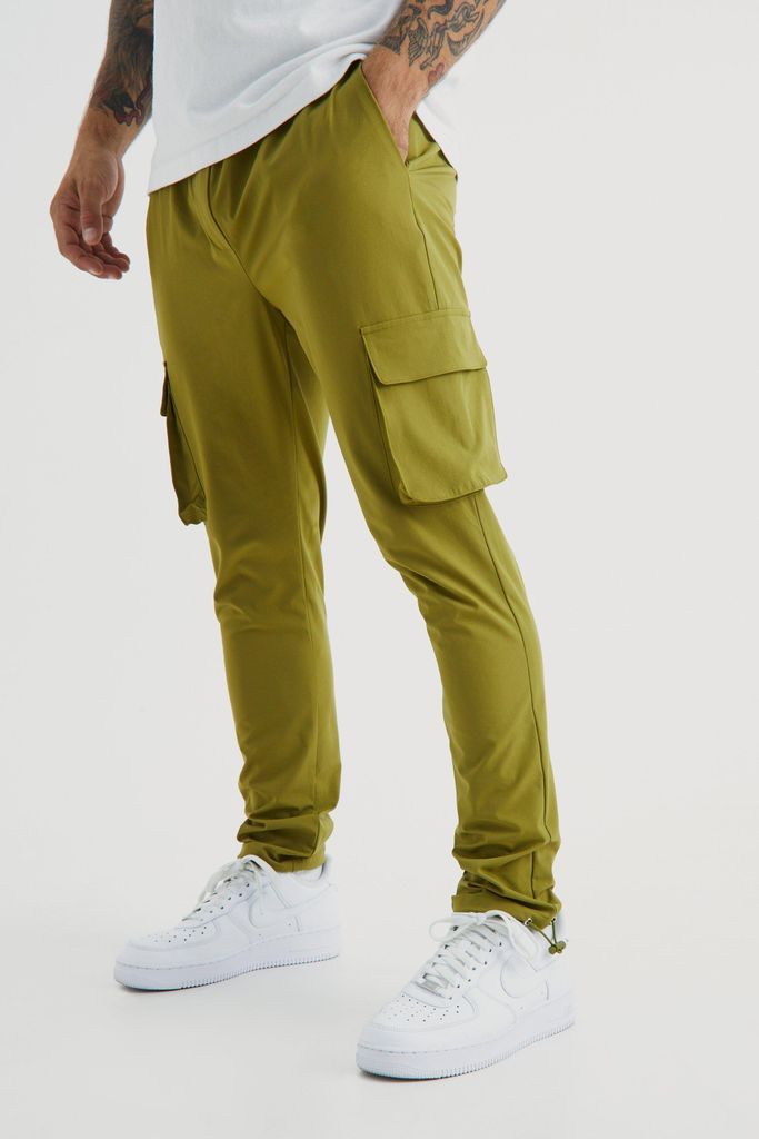 Men's Technical Stretch Skinny Cargo Trouser - Green - S, Green