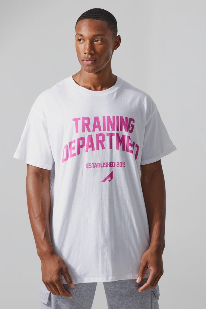 Men's Active Oversized Training Dept T-Shirt - White - S, White