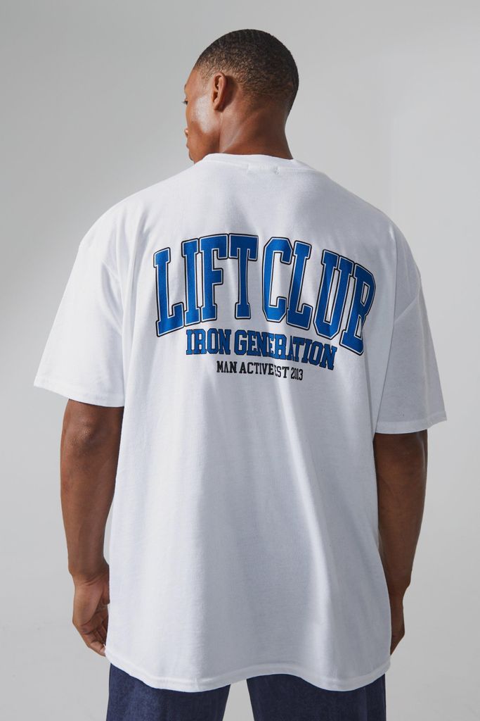 Men's Man Active Oversized Lift Club T-Shirt - White - S, White