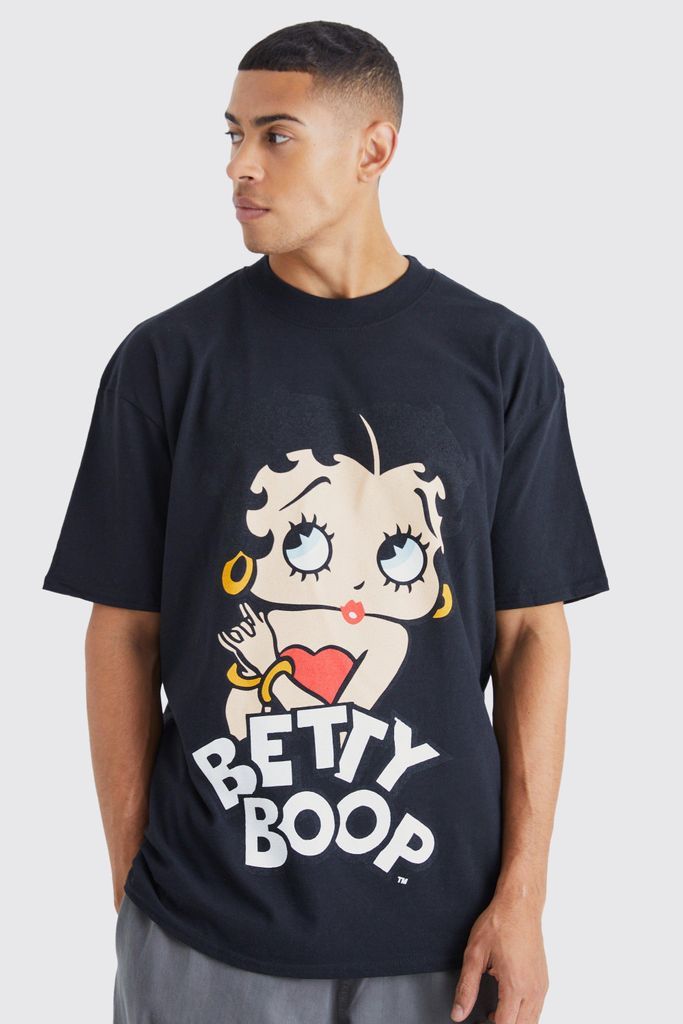 Men's Oversized Betty Boop License T-Shirt - Black - S, Black