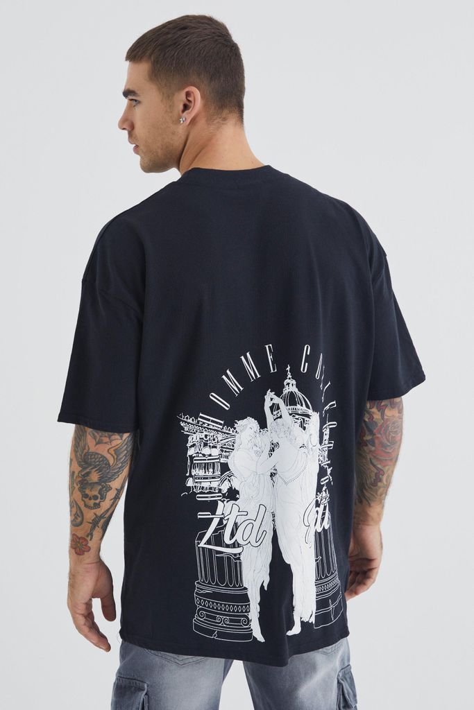 Men's Oversized Renaissance Graphic T-Shirt - Black - S, Black