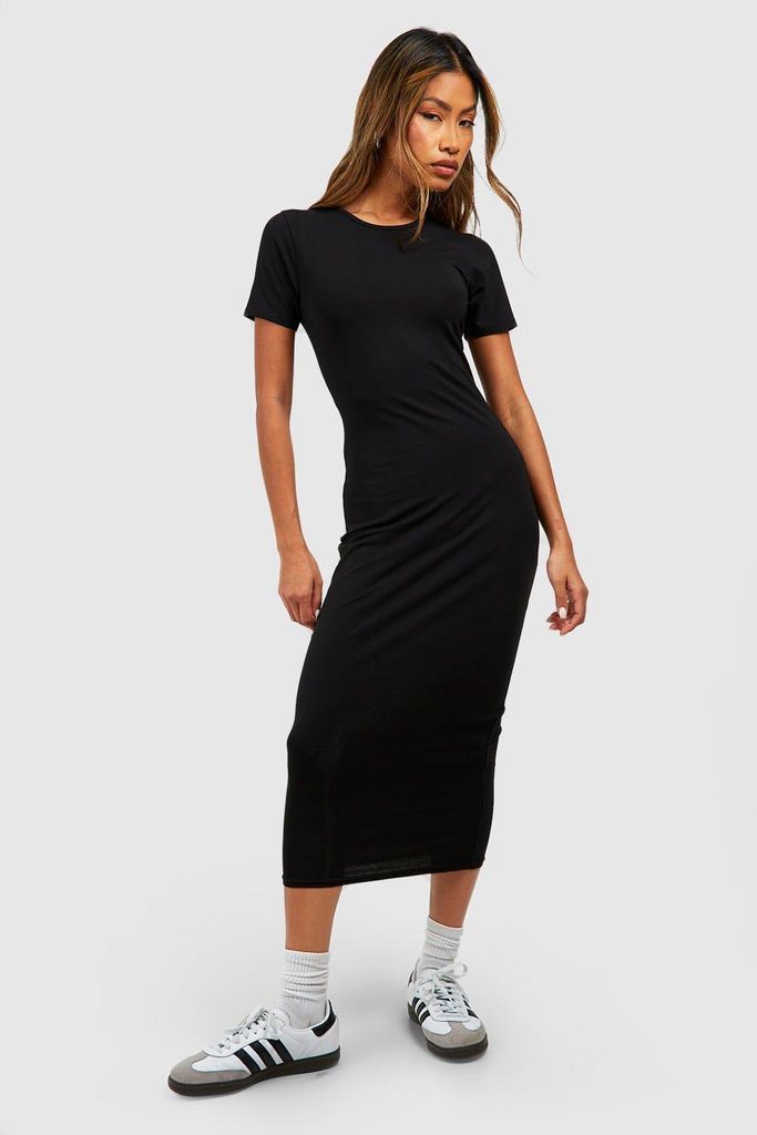 Womens Premium Super Soft Midaxi Dress - Black - 8, Black