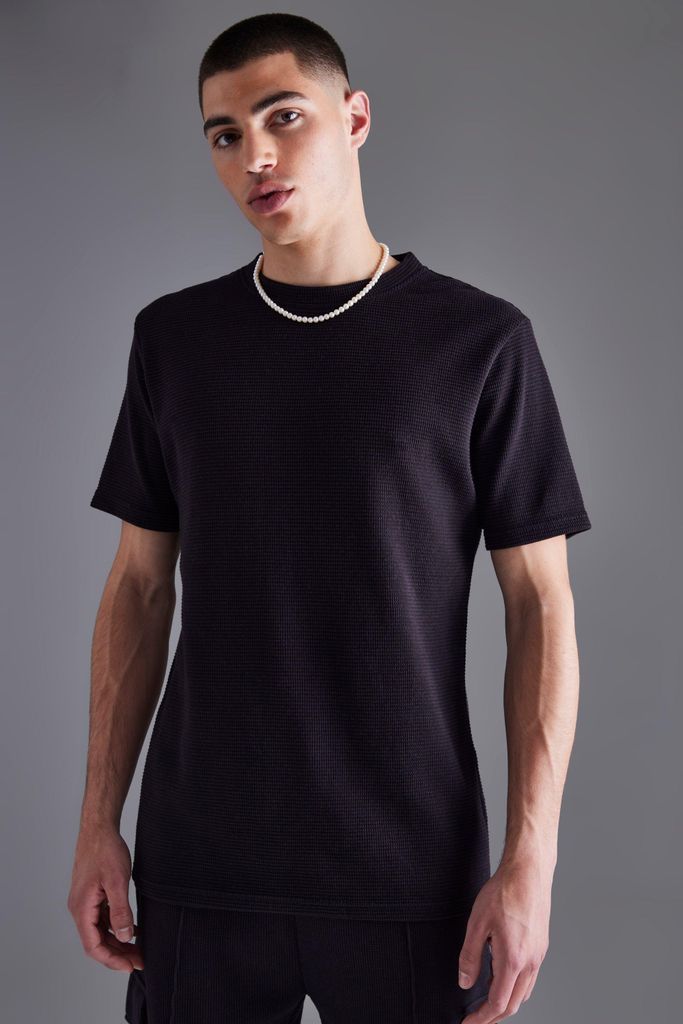 Men's Slim Fit Double Knit T-Shirt - Black - S, Black