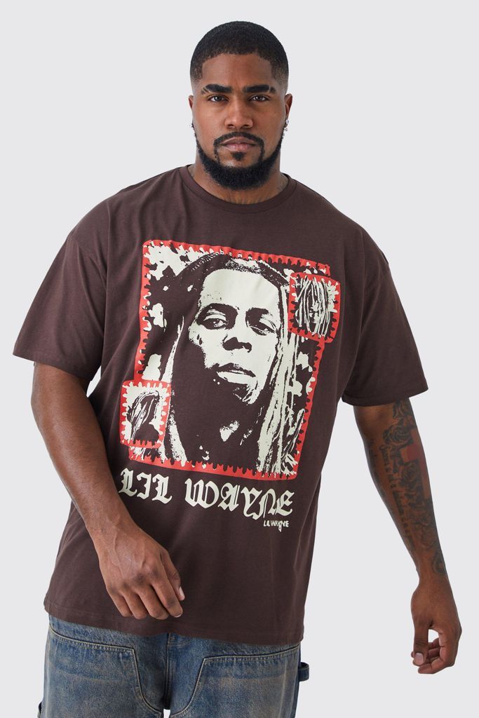 Men's Plus Lil Wayne License T-Shirt - Brown - Xxxl, Brown
