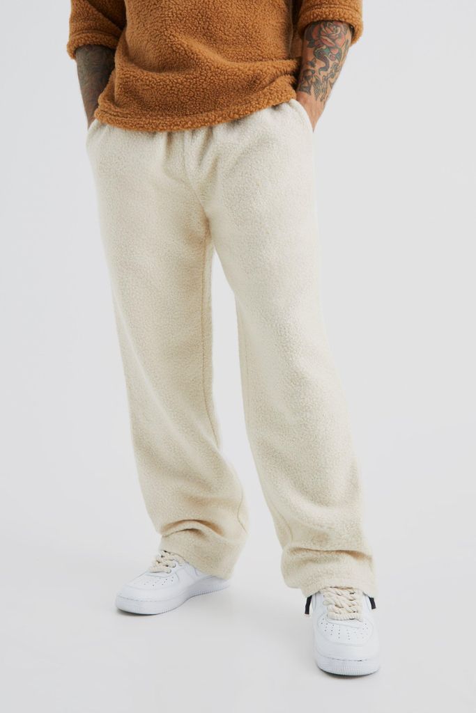 Men's Relaxed Textured Trouser - Beige - S, Beige