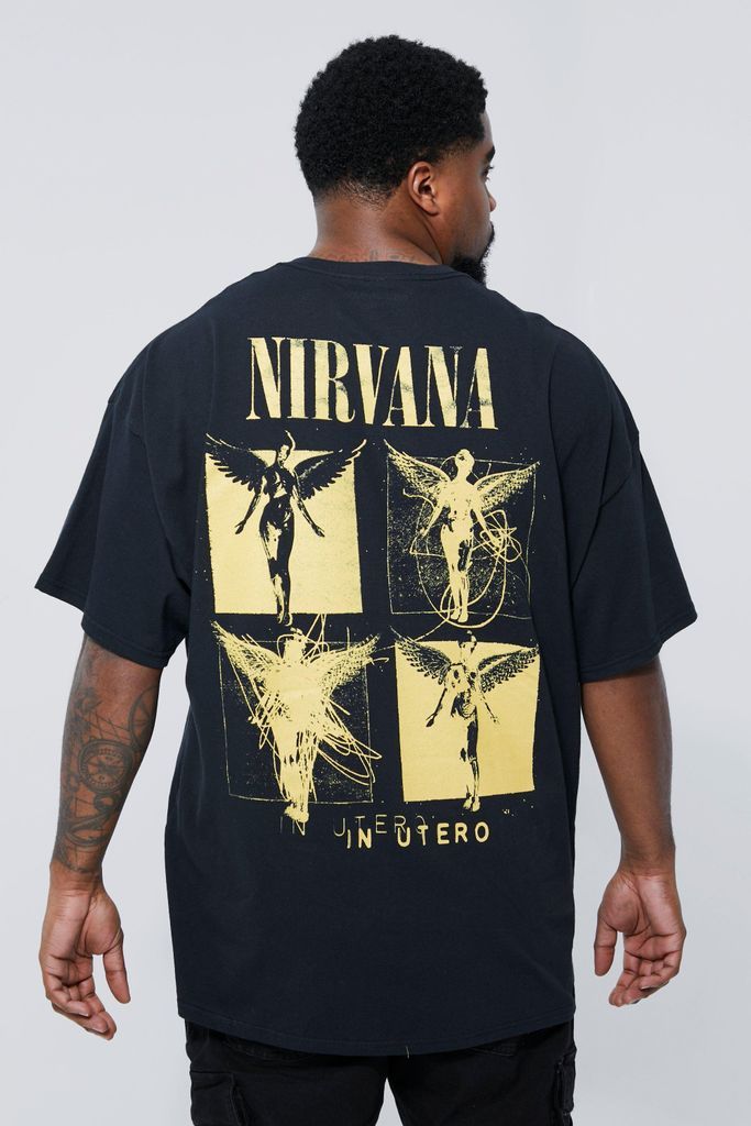 Men's Plus Nirvana License T-Shirt - Black - Xxxl, Black