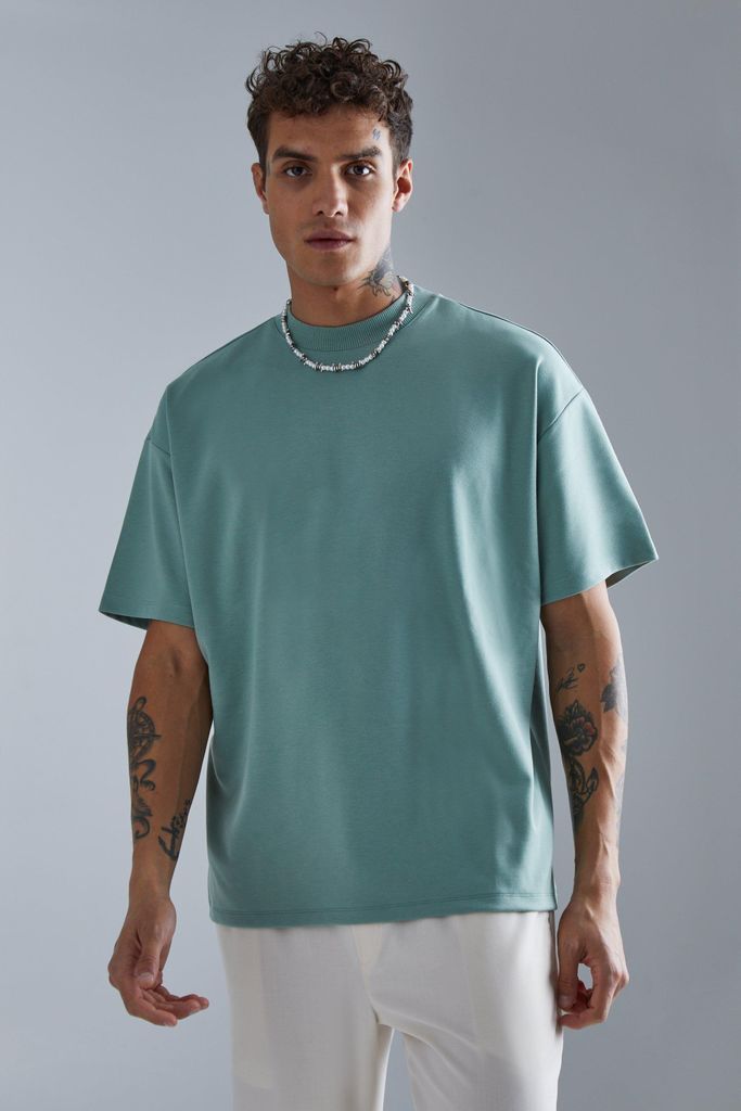 Men's Oversized Premium Super Heavyweight T-Shirt - Green - S, Green