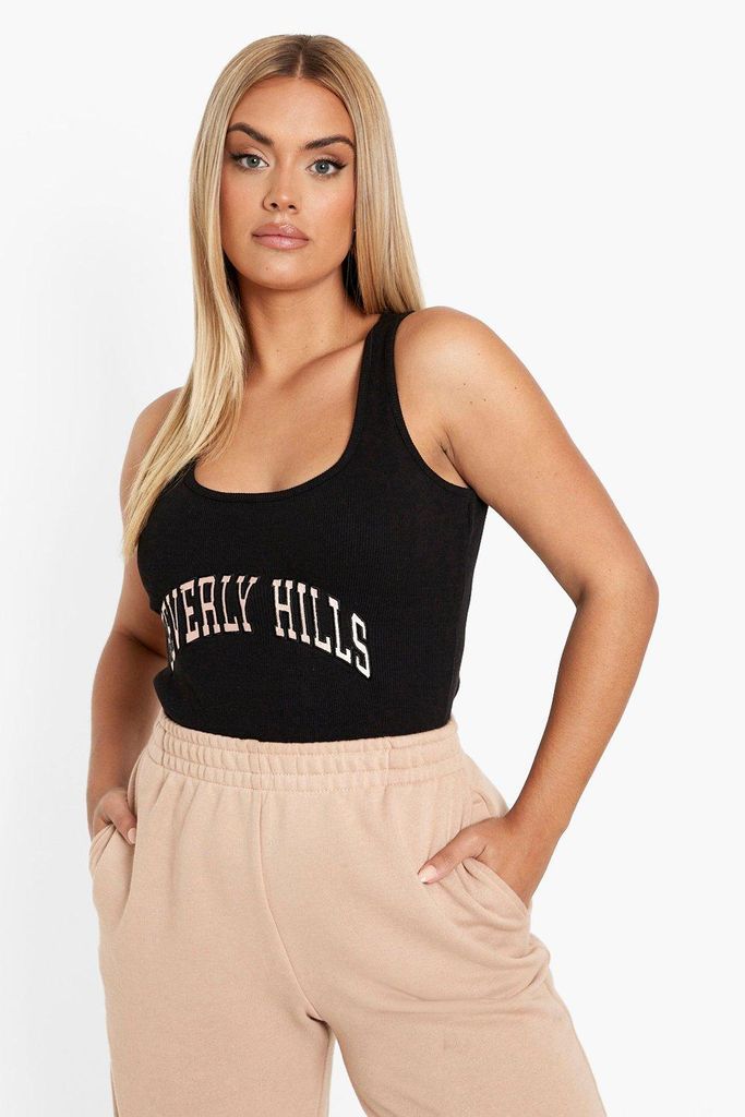 Womens Plus Beverly Hills Embroidered Vest - Black - 20, Black