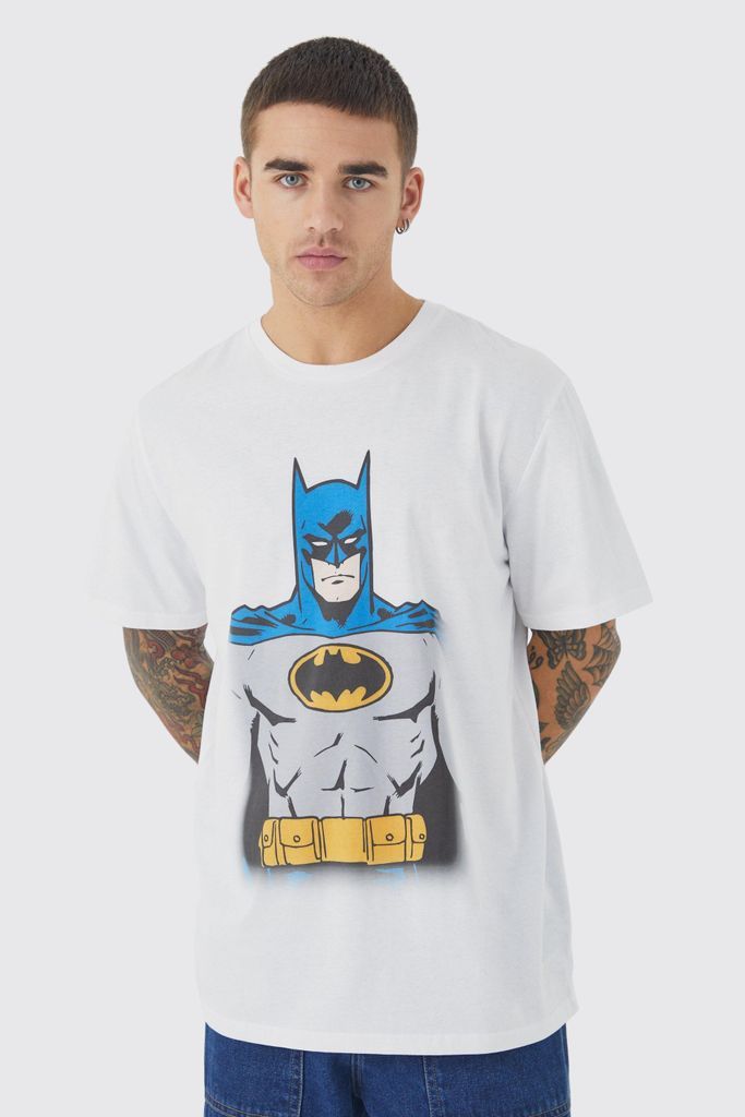 Men's Oversized Batman License T-Shirt - White - S, White