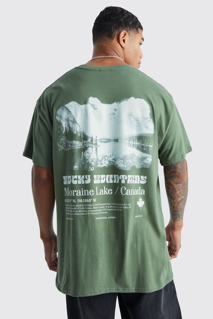 Men's Oversized Lake Canada Graphic T-Shirt - Green - S, Green