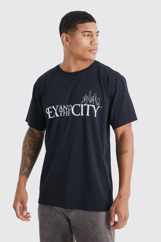 Men's Oversized Sex In The City License T-Shirt - Black - S, Black