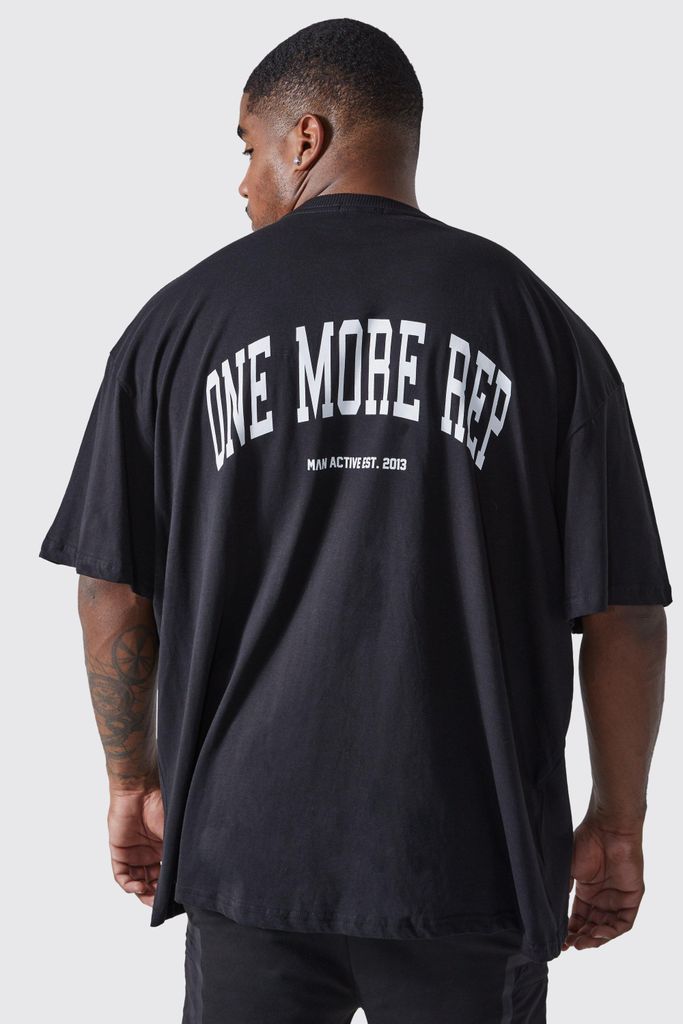 Men's Plus Active Gym Oversized Rep T-Shirt - Black - Xxxl, Black