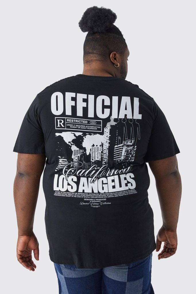 Men's Plus Longline Los Angeles Graphic T-Shirt - Black - Xxxl, Black