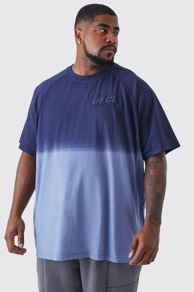 Men's Plus Oversized Heavywieght Wash Ofcl T-Shirt - Navy - Xxxl, Navy