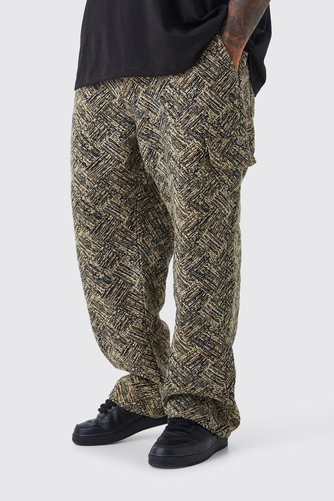 Men's Plus Relaxed Fit Tapestry Trouser - Black - 38, Black