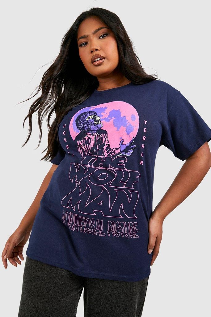Womens Plus Wolf Man Licence T-Shirt - Purple - 16, Purple