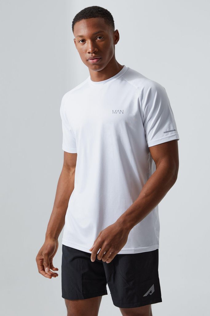 Men's Man Active Gym Raglan T-Shirt - White - S, White