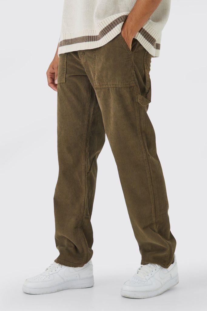 Men's Relaxed Fit Cord Carpenter Trouser - Brown - 30, Brown