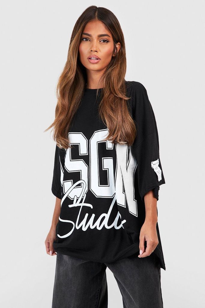 Womens Dsgn Studio Oversized T-Shirt - Black - S, Black