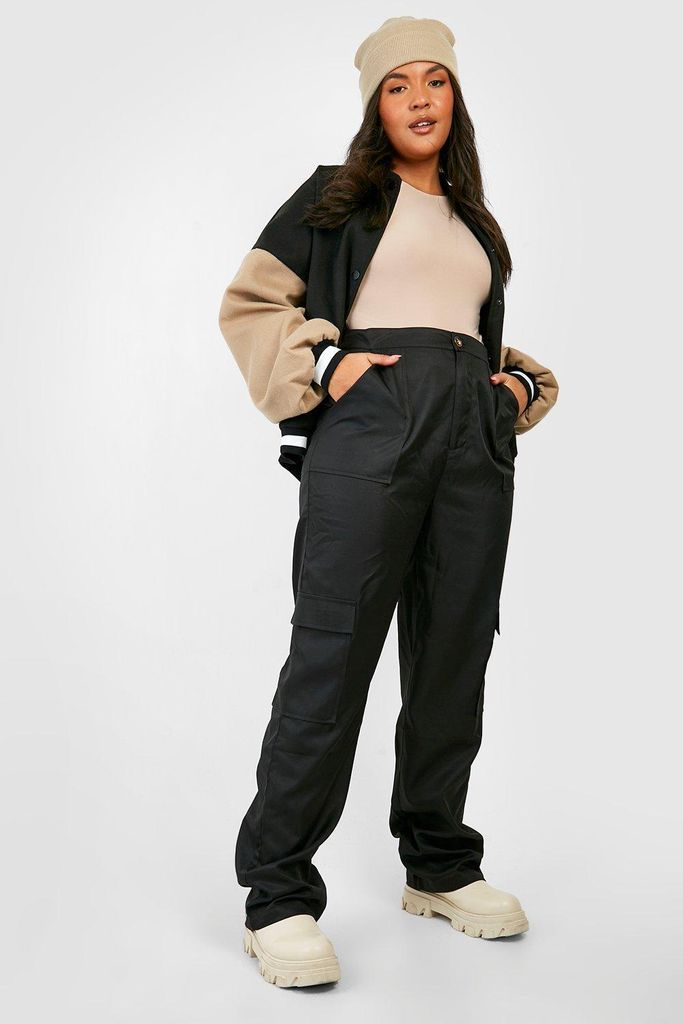 Womens Plus Pocket Detail Cargo Trouser - Black - 16, Black
