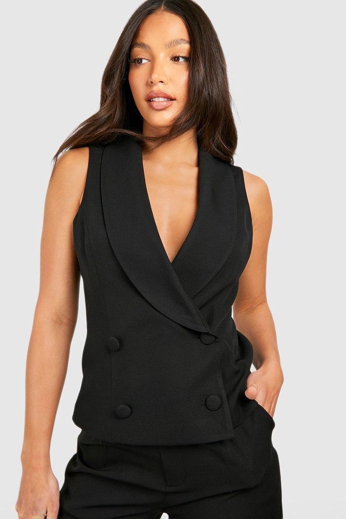 Womens Tall Premium Wrap Tailored Waistcoat - Black - 8, Black