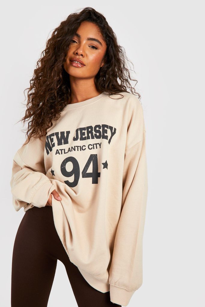 Womens Tall New Jersey 94 Printed Sweatshirt - Beige - S, Beige