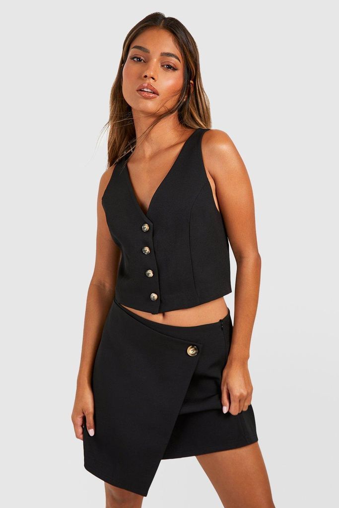 Womens Seam Detail Tailored Waistcoat - Black - 10, Black