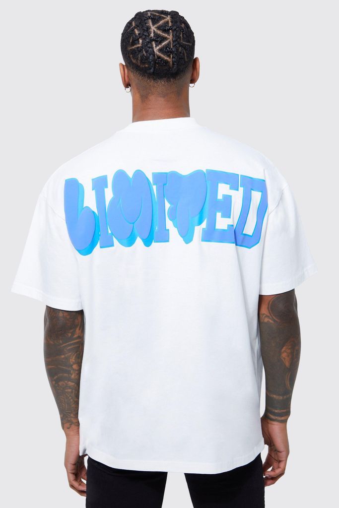 Men's Oversized Limited Puff Print T-Shirt - Cream - S, Cream