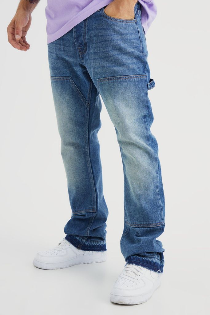Men's Slim Rigid Flare Carpenter Jeans - Blue - 28R, Blue