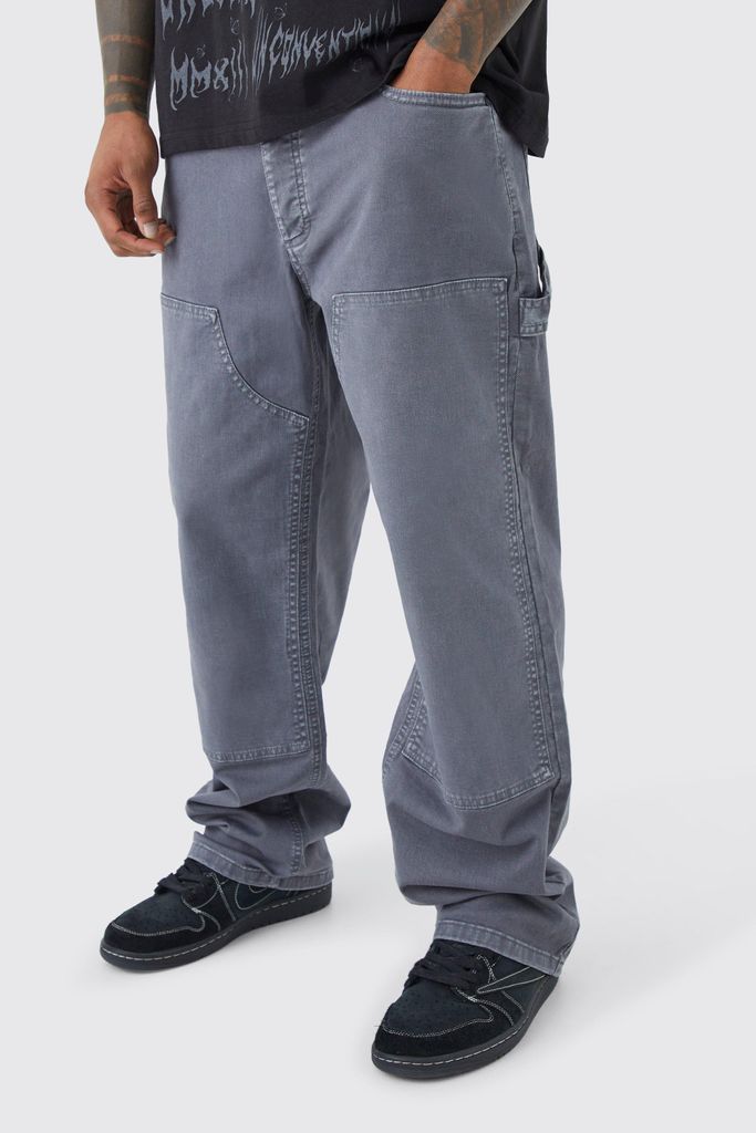 Men's Relaxed Overdye Carpenter Trouser - Grey - 28, Grey