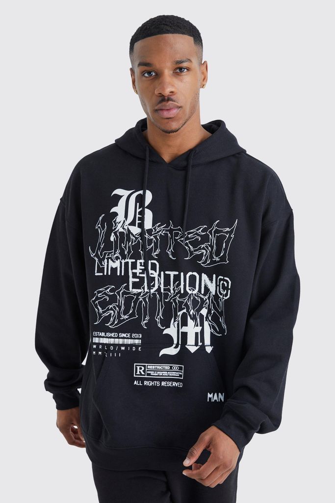 Men's Limited Edition Graphic Hoodie - Black - S, Black