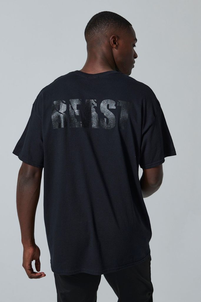 Men's Man Active X Beast Oversized Gym T Shirt - Black - S, Black