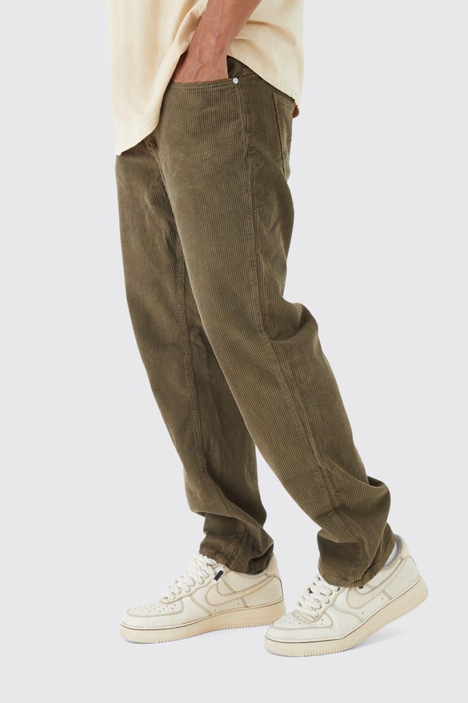 Men's Relaxed Fit Cord Trouser - Brown - 28R, Brown