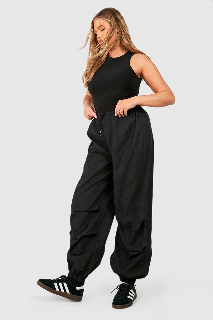 Womens Plus Relaxed Soft Touch Cuffed Cargo Trouser - Black - 16, Black