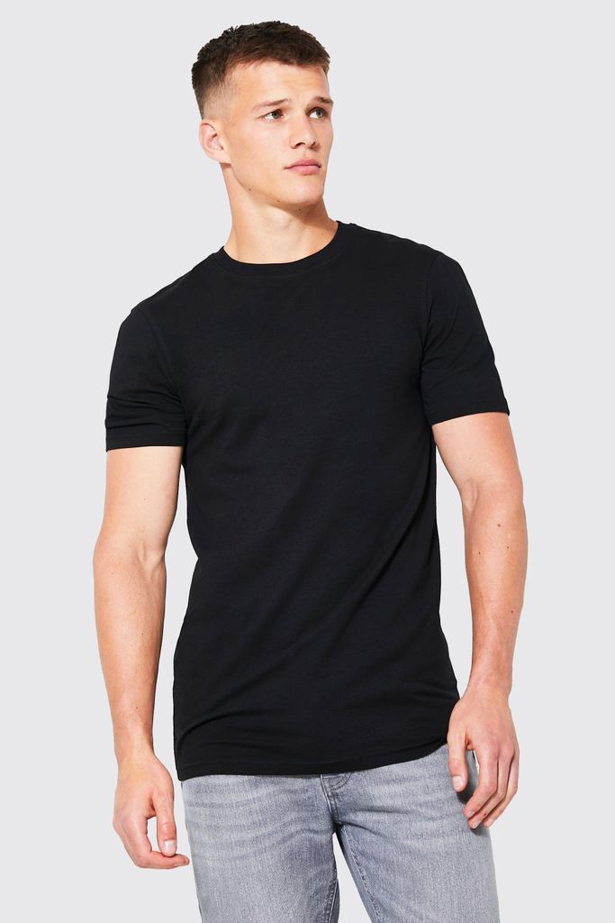 Men's Tall Muscle Fit Basic Crew Neck T-Shirt - Black - S, Black