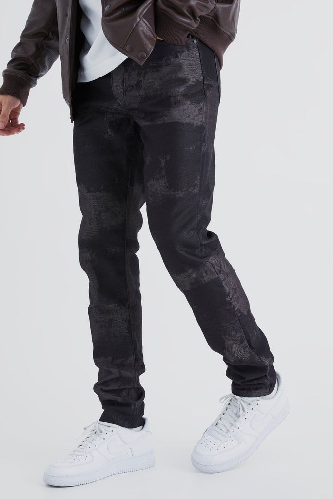 Men's Tall Slim Rigid Bleached Gusset Jeans - Blue - 30, Blue